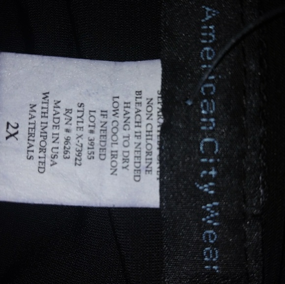 American City Wear 2X Black Nylon Side Swag Jewel Bar Top Plus - Picture 4 of 4